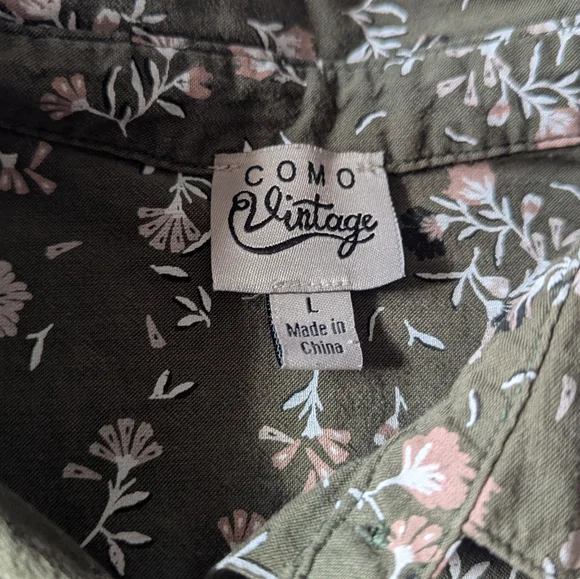 2pc Floral Boxy Cropped Button Down Shirts - Picture 9 of 9